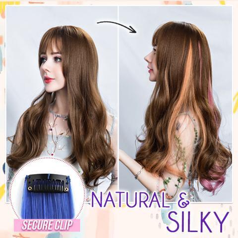 Súprava predlžovacích nástavcov s farebným klipom na vlasy - Image 3