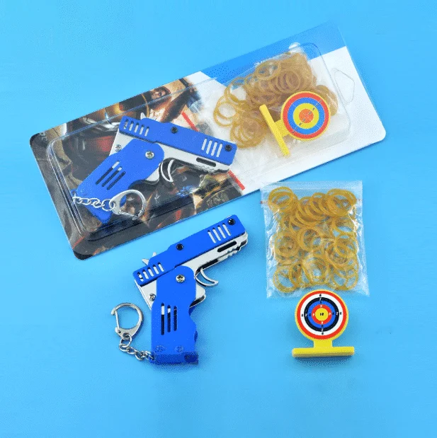 Celokovová mini kľúčenka na skladacie gumové pištole - Image 5
