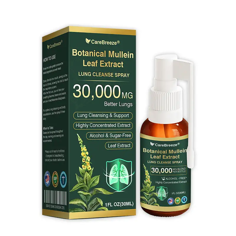 CareBreeze® Botanical Mullein Leaf Extract Spray na čistenie pľúc - Image 11
