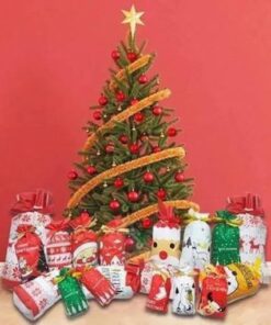 Vianočné darčekové tašky so šnúrkou