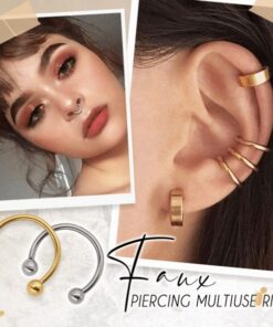 Viacúčelový umelý piercingový prsteň