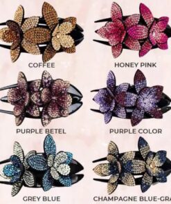 Štrasová spona do vlasov s dvojitým kvetom